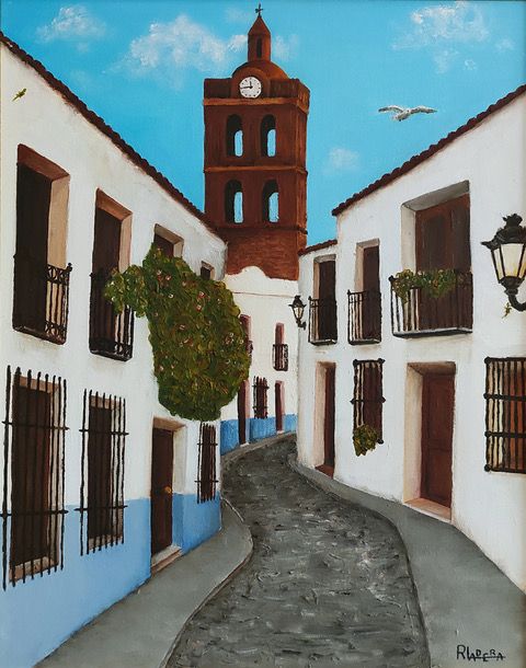Callejita in Spain - oil - Rosa Ladera 